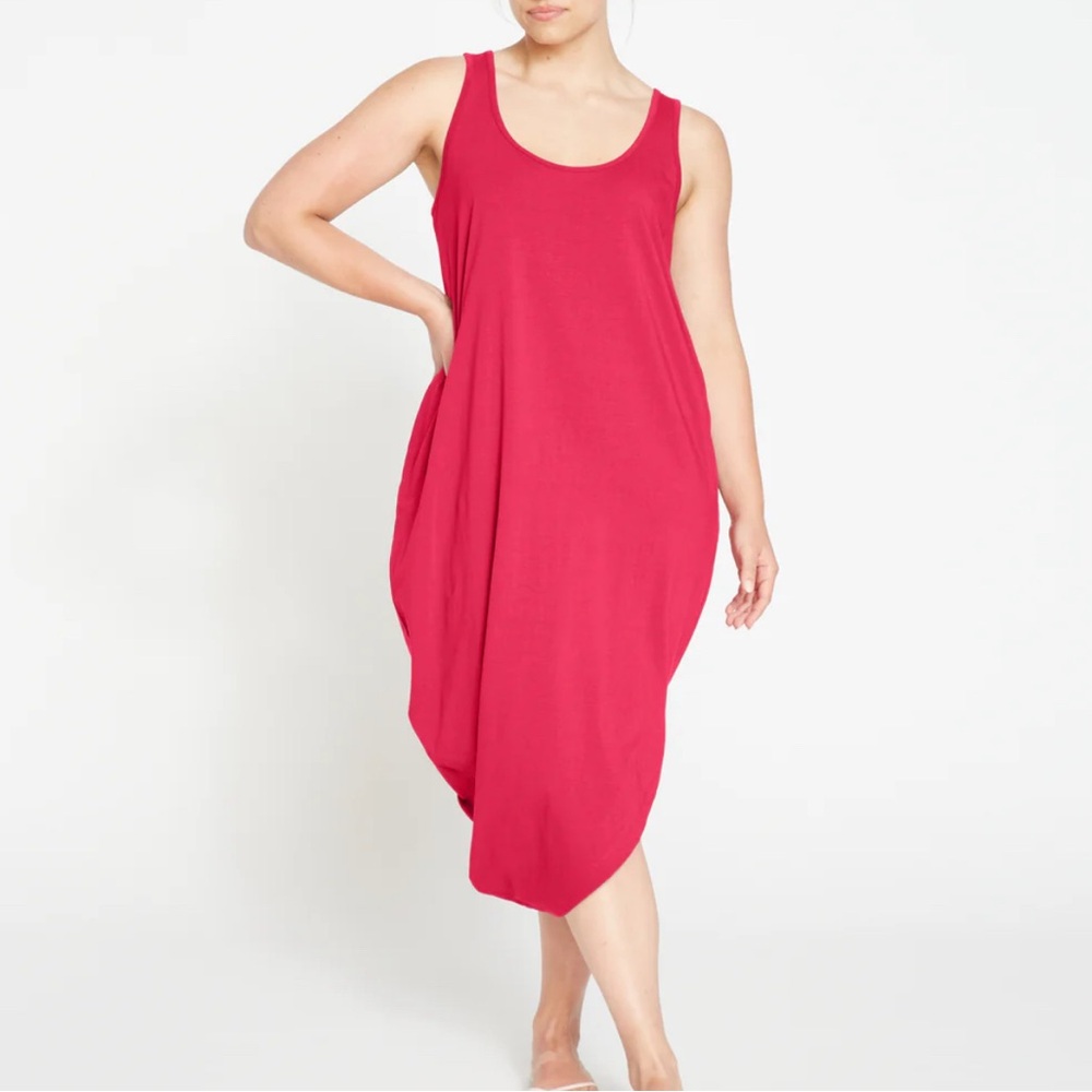 Universal Standard Geneva tank dress in cerise, size 14-16